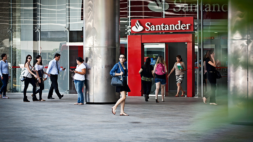 Banco Santander na avenida Paulista em São Paulo