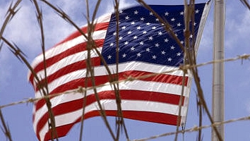 Bandeira americana na base de Guantánamo, em Cuba