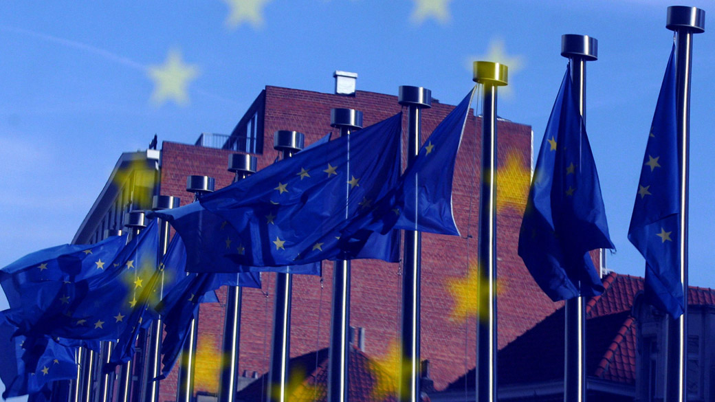 Bandeira da União Europeia, em Bruxelas