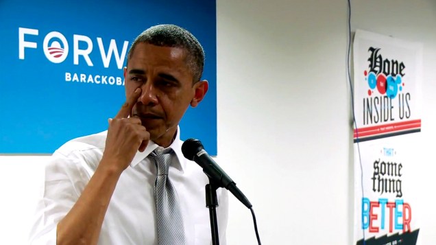 Obama chora ao agradecer voluntários de sua campanha<br>  