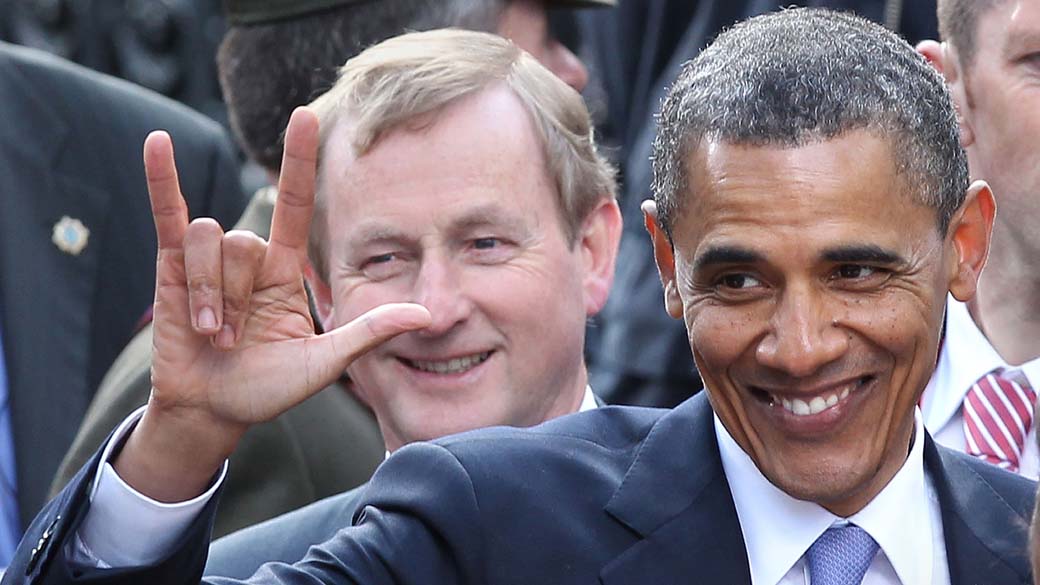 O presidente americano Barack Obama após discurso no Colégio Verde, em Dublin, Irlanda