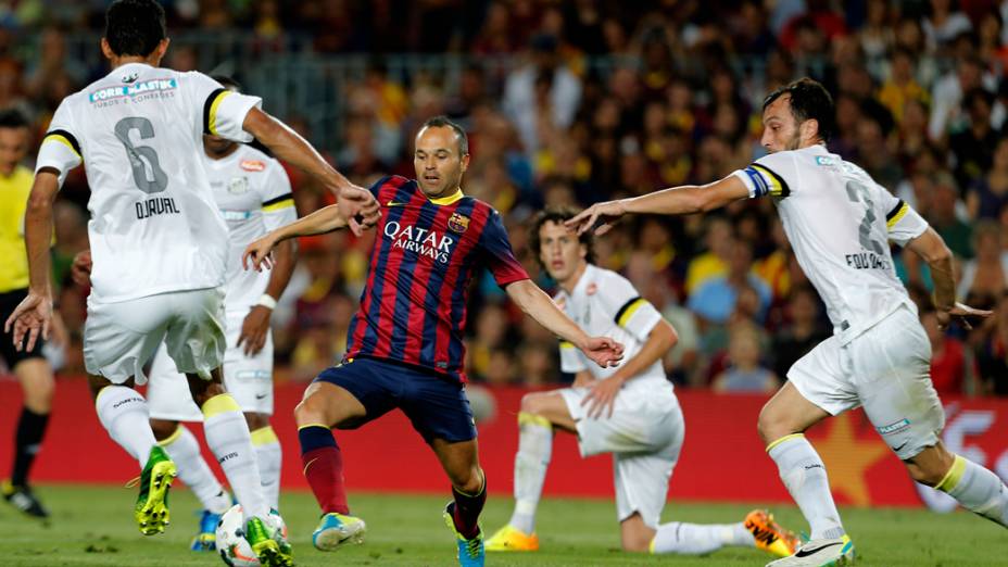 Partida entre Barcelona e Santos, na Espanha