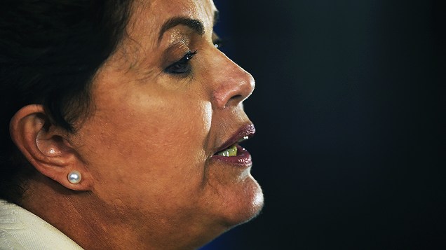 A candidata do PT à Presidência da República, Dilma Rousseff, depois do debate promovido pela Globo, no Rio