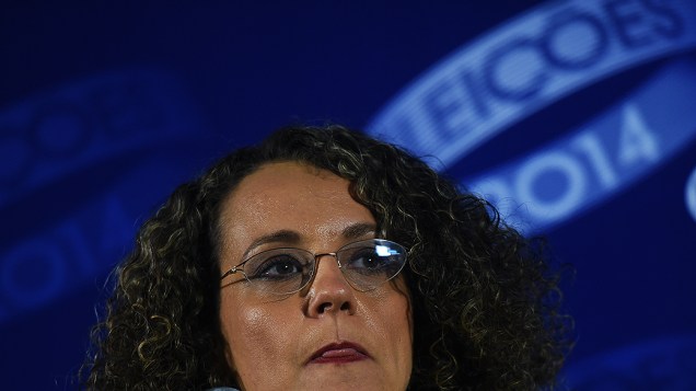 A candidata à Presidência da República, Luciana Genro (PSOL), depois do debate promovido pela Globo, no Rio