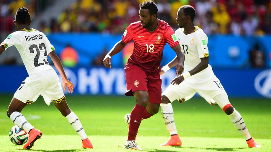 Lance no jogo entre Portugal e Gana no Mané Garrincha, em Brasília