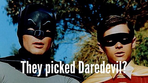 "Eles escolheram o Demolidor?", perguntam o Batman e Robin da clássica série de TV