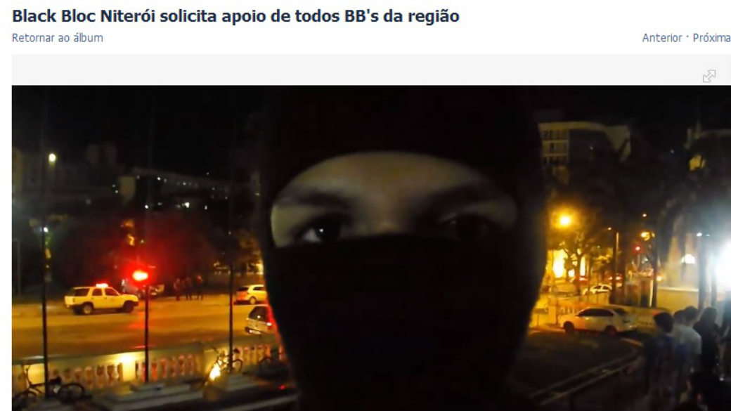 Integrante do Black Bloc pede ajuda para ocupações em Niterói