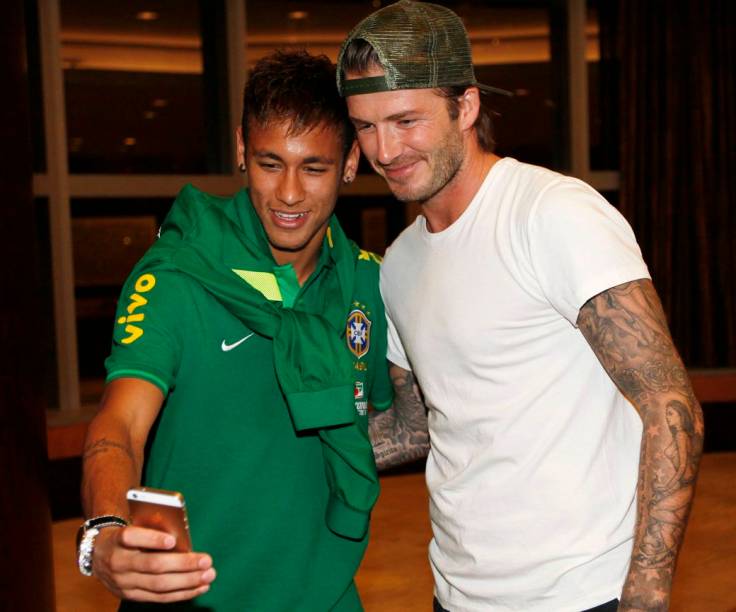 David Beckham visita a seleção brasileira em Miami