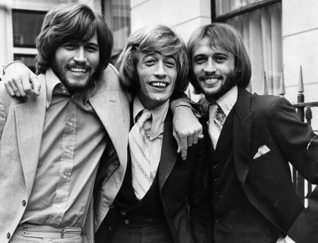 Os irmãos Barry, Robin e Maurice em Londres, em 1970
