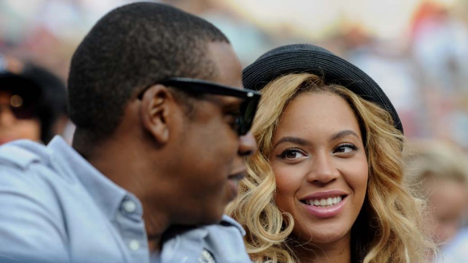 Jay-Z e Beyoncé durante a partida entre Novak Djokovic e Rafael Nadal no Aberto dos Estados Unidos, em Nova York