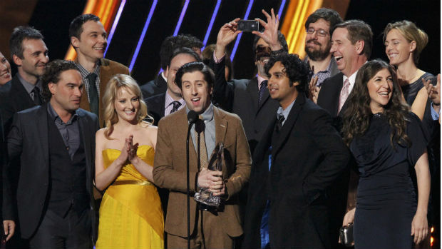 O elenco da série <em>The Big Bang Theory</em>