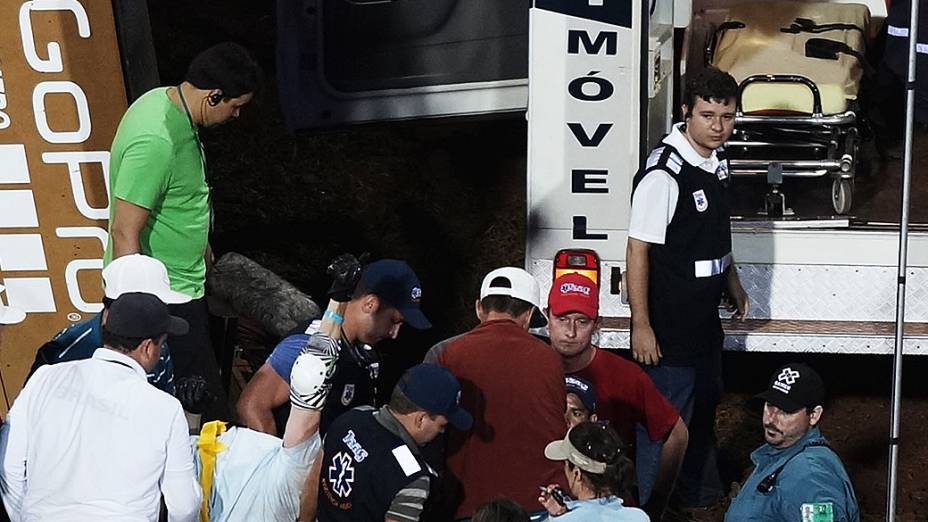 Kevin Robinson caiu durante manobra na mega rampa com o BMX Freestyle Big Air e foi hospitalizado