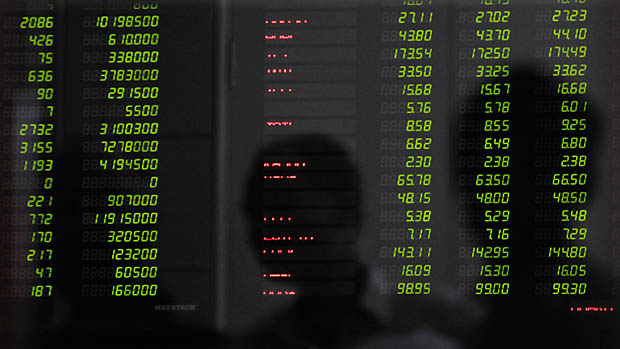 Painel eletrônico de bolsa de valores