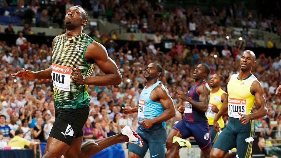 O jamaicano Usain Bolt: melhor tempo nos 100 m em Londres