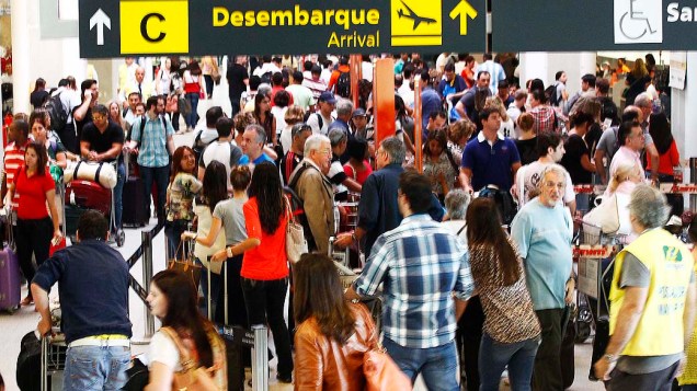 Movimentação de passageiros no Aeroporto Santos Dumont, no Rio de Janeiro