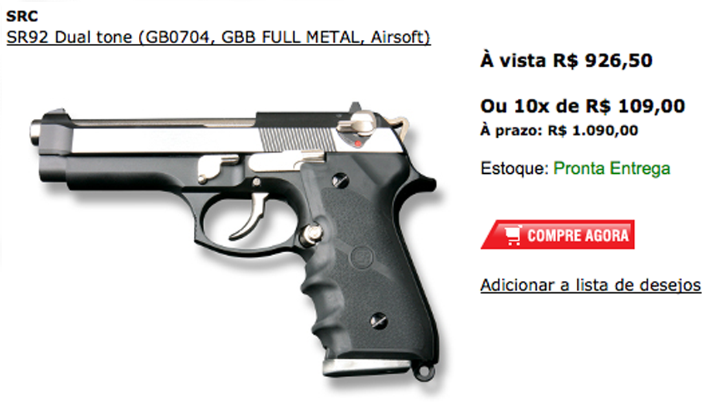 Arma de brinquedo parecendo de verdade Clearance