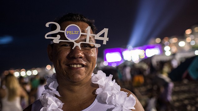 Celebração do Ano Novo em Copacabana no Rio de Janeiro
