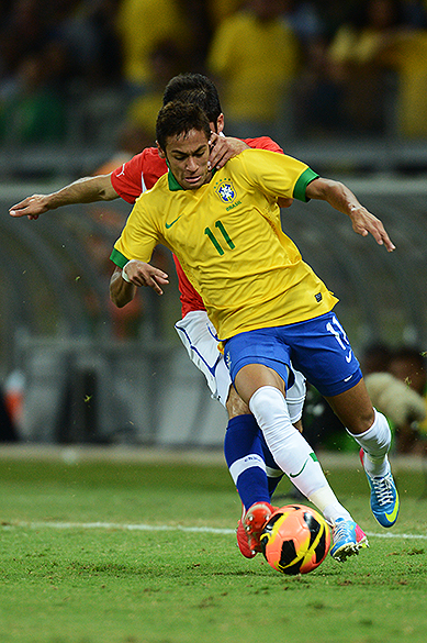 Neymar durante amistoso da seleção brasileira contra o Chile no Mineirão
