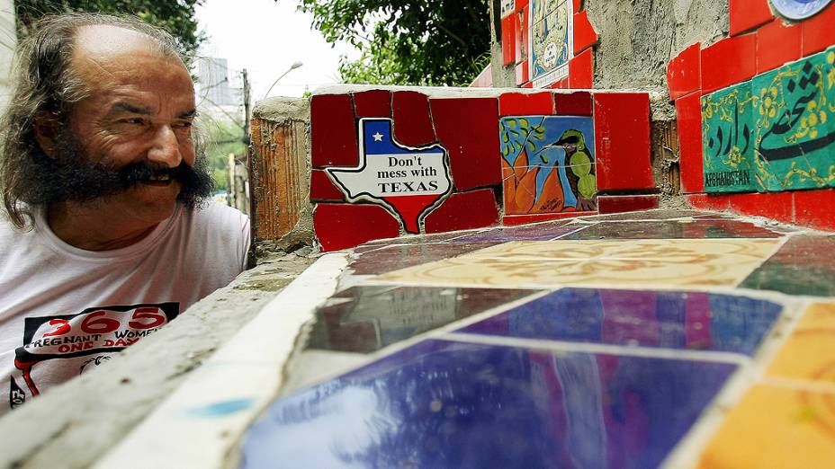 Artista plástico chileno, Jorge Selarón em novembro de 2007