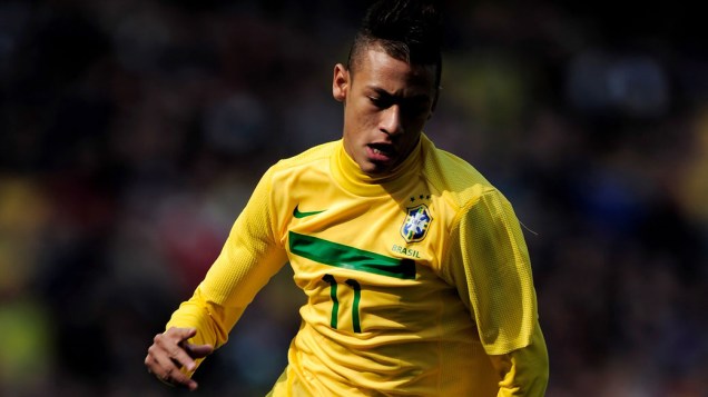 Neymar durante amistoso entre as seleções do Brasil e Escócia, em Londres - 27/03/2011