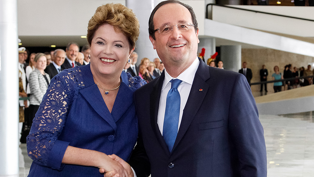 Dilma com o presidente francês, François Hollande, em Brasília