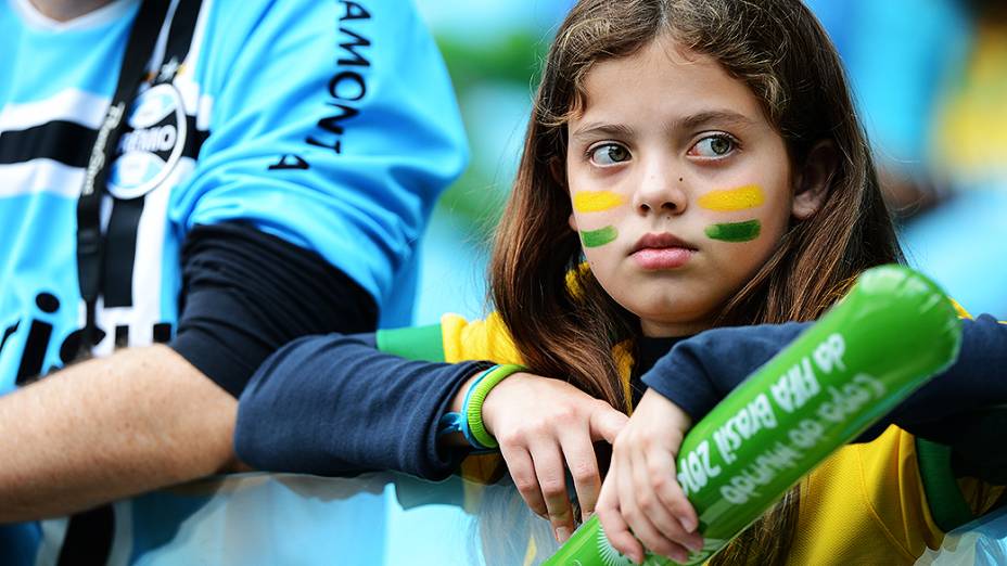 Torcedores durante jogo do Brasil contra França na Arena do Grêmio em Porto Alegre