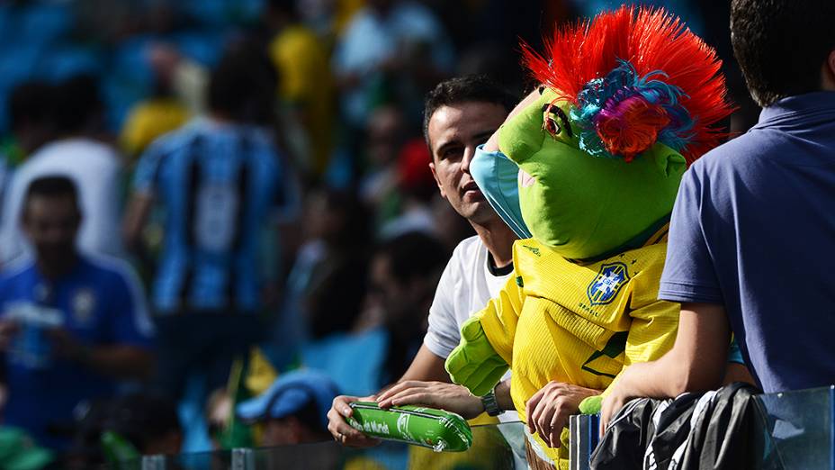 Torcedores durante jogo do Brasil contra França, na Arena do Grêmio, em Porto Alegre