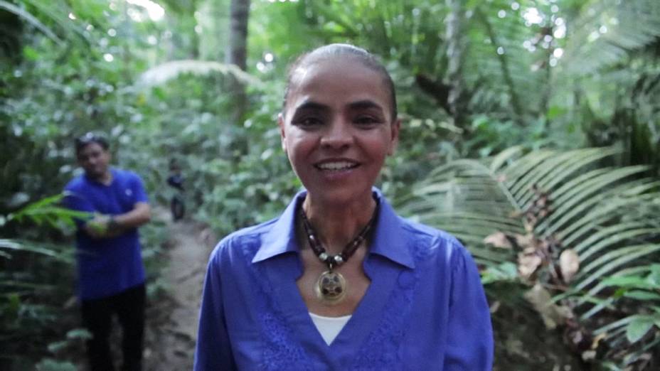 Marina Silva grava programa eleitoral na Floresta Amazônica