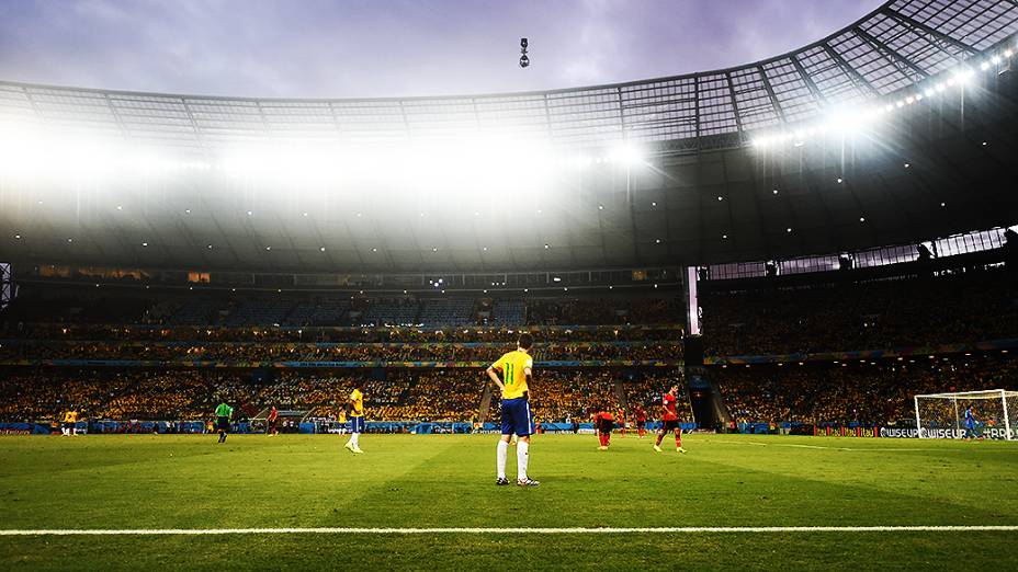 Vista geral da Arena Castelão durante o jogo entre Brasil e México, em Fortaleza