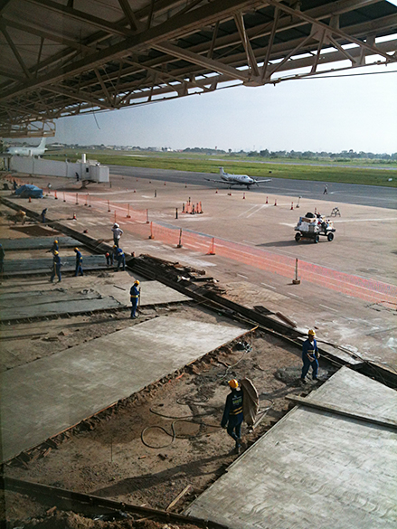 Obras de ampliação do novo terminal do Aeroporto Internacional Marechal Rondon em Cuiabá (MT)