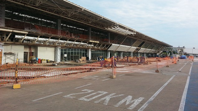 Novo Aeroporto Internacional Marechal Rondon (MT) visto da pista de pouso