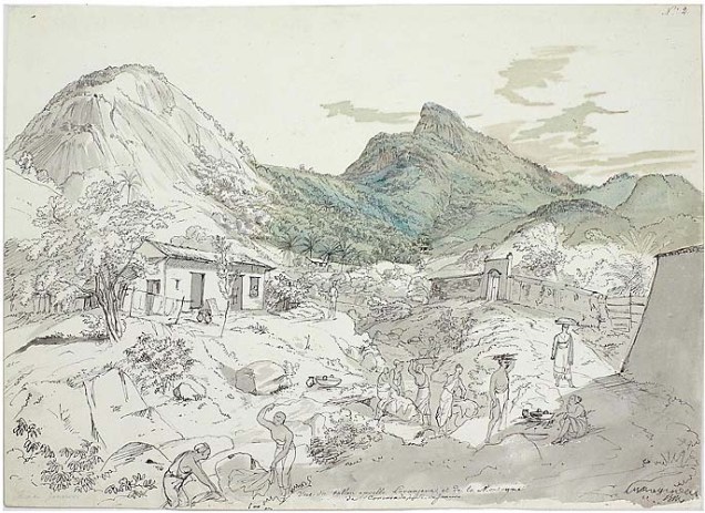 Vista do Vale denominado Laranjeiras, e montanha do Corcovado é uma obra de Johann Moritz Rugendas. O artista pintou com aquarela e tinta � com pena.