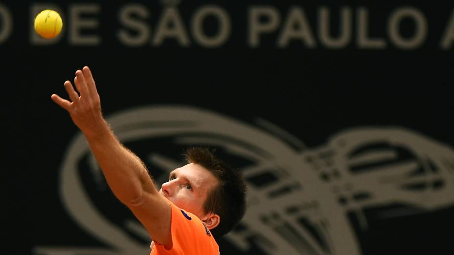 Alexander Peya durante o Brasil Open 2015 de Tênis, no Ginásio do Ibirapuera, na zona sul de São Paulo, nesta quarta-feira (11)
