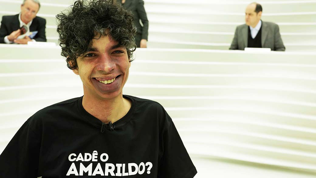 O produtor cultural do grupo Mídia Ninja Pablo Capilé no programa Roda Viva, da TV Cultura, realizado na sede da emissora em São Paulo