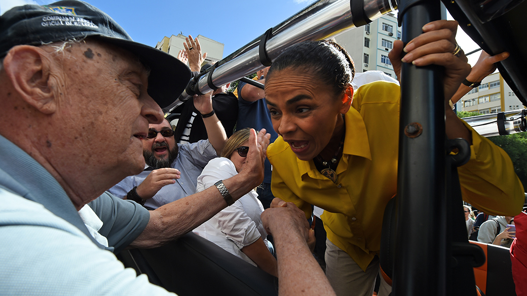 Marina Silva durante caminhada no Rio de Janeiro - 03/10/2014