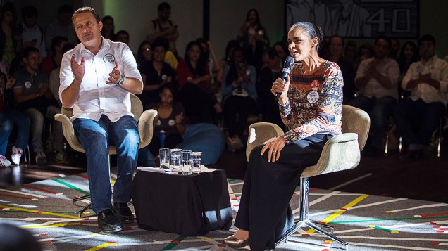 Eduardo Campos e Marina Silva participam do lançamento da Carta da Juventude, em São Paulo