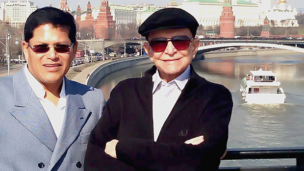 Ex-senador boliviano Andrés Guzmán e o empresário Olacyr de Moraes, em Moscou