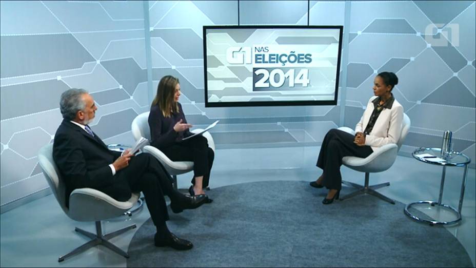 A candidata do PSB à Presidência da República, Marina Silva, durante entrevista ao portal G1 - 03/09/2014