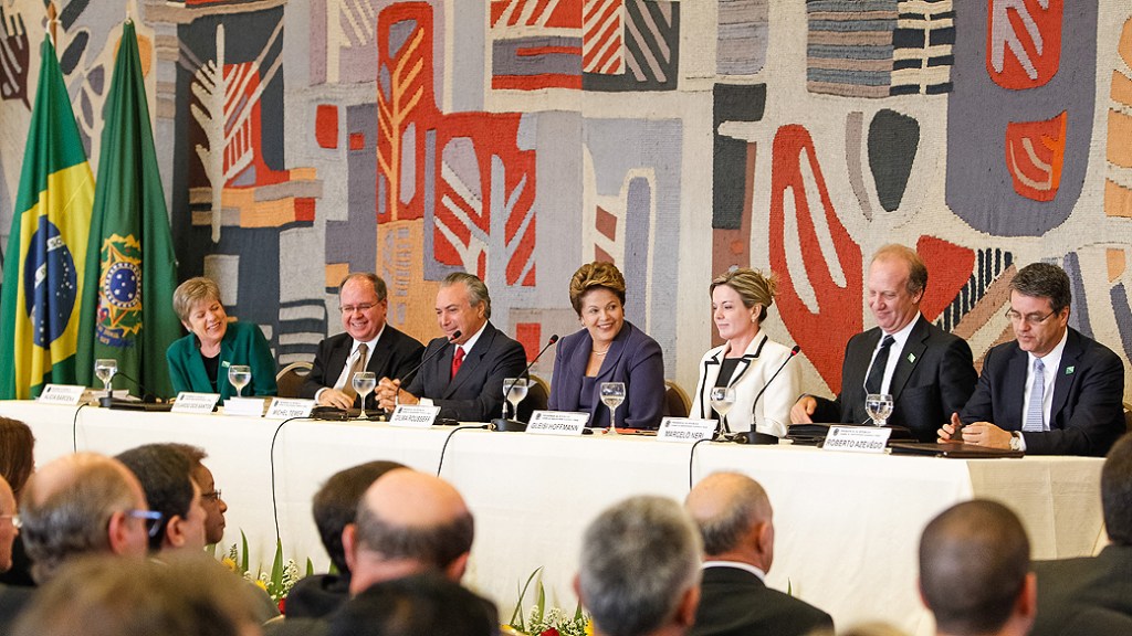 Presidente Dilma Rousseff durante a 41ª Reunião Ordinária do Pleno do Conselho de Desenvolvimento Econômico e Social - CDES no palácio Itamaraty em Brasília nesta quarta-feira (17)