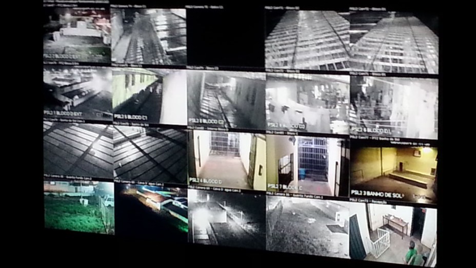 Sistema de vigilância de câmeras do Complexo Penitenciário de Pedrinhas, em São Luís, Maranhão