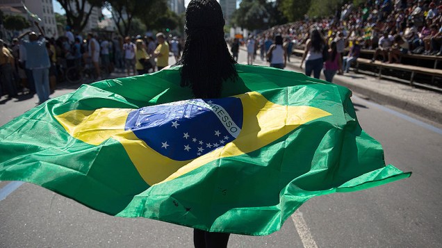 Rio de Janeiro - Manifestantes protestam durante o de 7 de Setembro