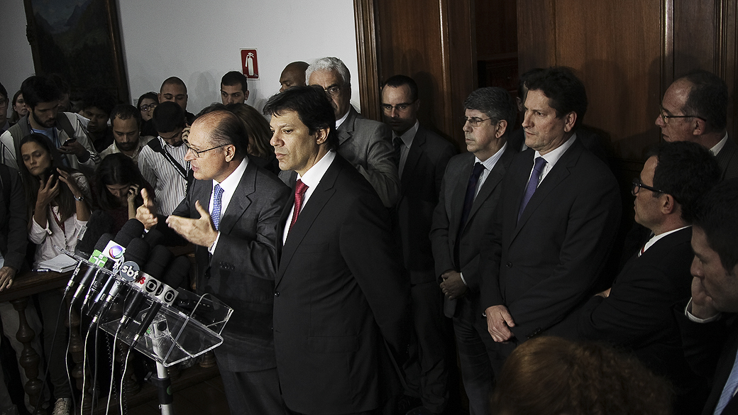Geraldo Alckmin e Fernando Haddad. Protestos atingiram aprovação do governador e do prefeito