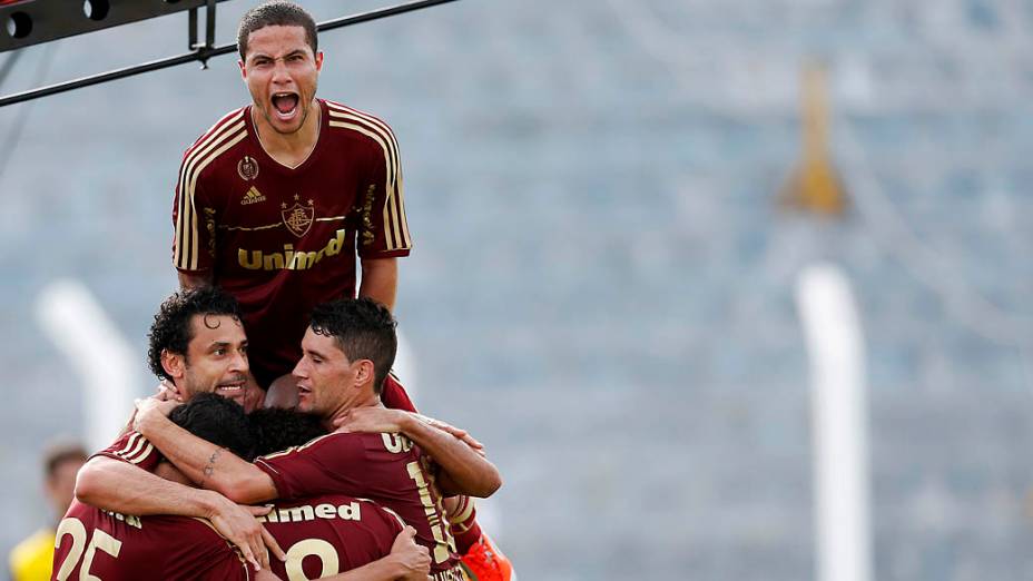 Fred do Fluminense comemora seu gol durante partida Palmeiras x Fluminense