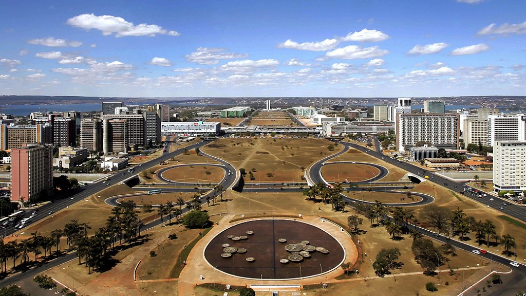 Os edifícios da Esplanada dos Ministérios, em Brasília