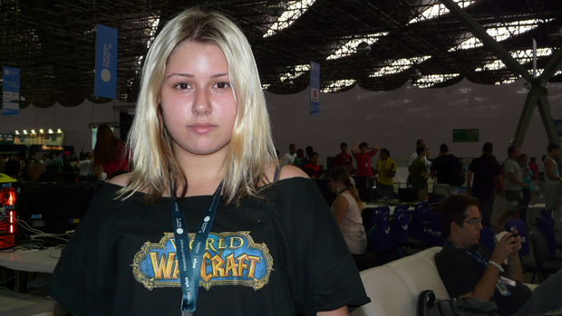 Jogos eletrônicos são a paixão de Bruna Erika Bay, que veio à Campus Party para jogar o hit World of Warcraft