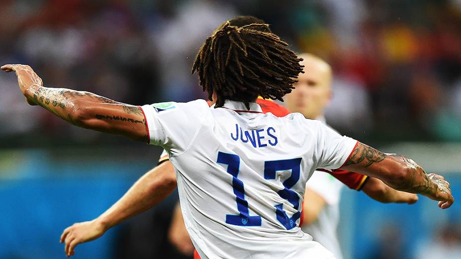 O jogador Jermaine Jones dos EUA na Fonte Nova, em Salvador, pelas oitavas de final da Copa do Mundo