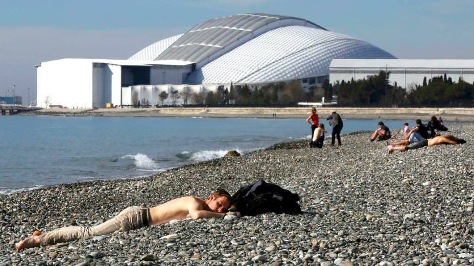 Dia de temperaturas amenas em Sochi, com direito até a banho de sol