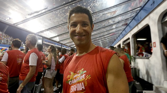 O ator Felipe Augusto curte o Carnaval paulistano no camarote Brahma