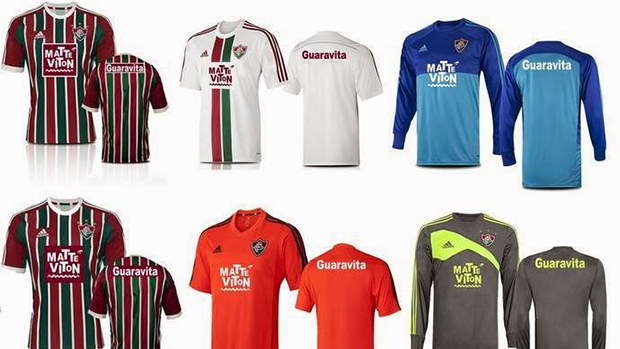 As camisas do Fluminense em 2015, já com o novo patrocinador Viton, 44