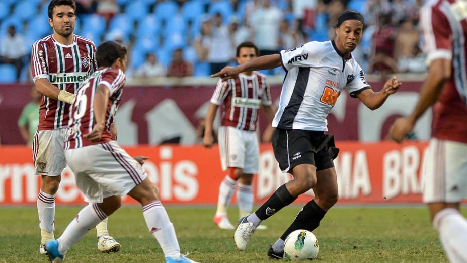 Ronaldinho Gaúcho durante partida entre Fluminense X Atlético Mineiro no Campeonato Brasileiro